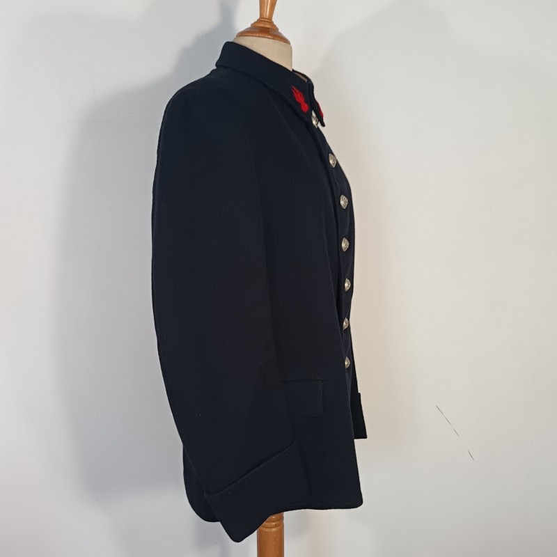 VESTE DES SAPEURS-POMPIERS COL POINTU DEMI SAXE VERS 1930 1940 DOUBLURE BLANCHE